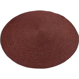 Notre Dame Design Oval Outdoor Rug - 39.3-in x 39.3-in- Polypropylene - Brown
