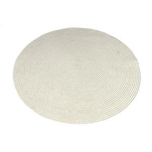 Notre Dame Design Oval Outdoor Rug - 39.3-in x 39.3-in- Polypropylene - Cream