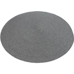 Notre Dame Design Oval Outdoor Rug - 39.3-in x 39.3-in- Polypropylene - Gray