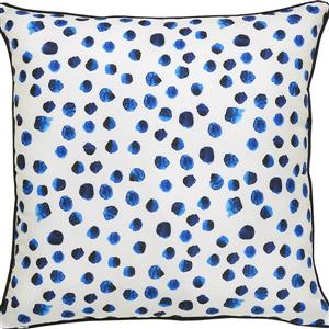 Coussin extérieur à pois Lustra, 22", polyester, blanc