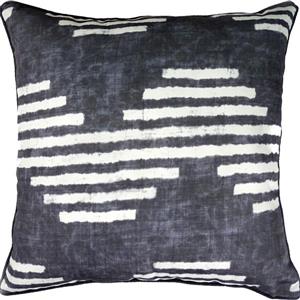 Notre Dame Design Gilford Outdoor Pillow - 22-in- Polyester - Dark Blue/White