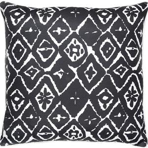 Coussin extérieur Ikat Angell, 22", polyester, gris ardoise