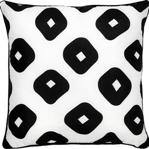 Coussin extérieur géométrique Grenton, 22", polyester, blanc
