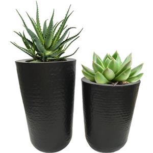 Notre Dame Design Jamin Planters - 12-in x 19-in- Iron - Black - 2 pcs
