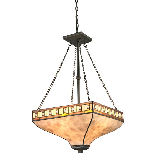 Z-Lite Crimson Light Pendant - 3-Light - Tiffany Style / Bronze