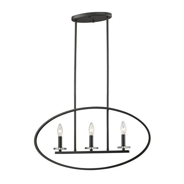 Z-Lite Verona Light Pendant - 3-Light - Bronze - 28-in x  3-in x  14.25-in