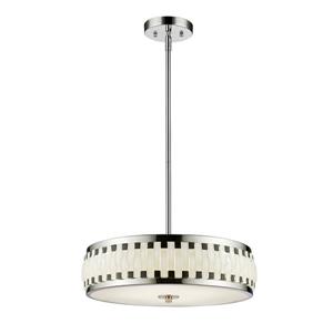 Luminaire suspendu Sevier DEL, chrome/noir/blanc , 16 po