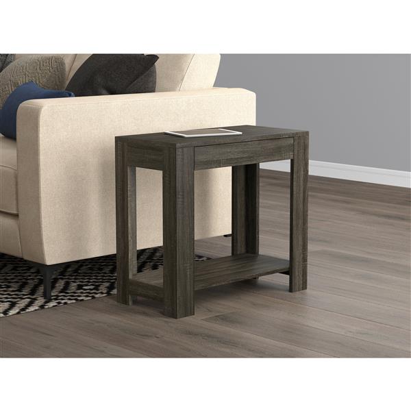 Table d'appoint rectangulaire avec 1 tiroir, gris