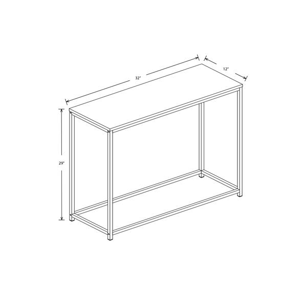 Table console blanche avec base en métal blanc, 32"