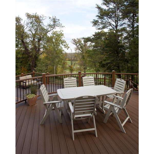 Trex Yacht Club Plastic Dining Set - 7 Pieces - Brown