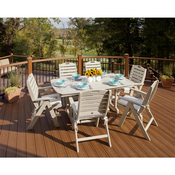 Trex Yacht Club Plastic Dining Set - 7 Pieces - Brown