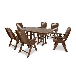 Trex Yacht Club Plastic Dining Set - 7 Pieces - Brown