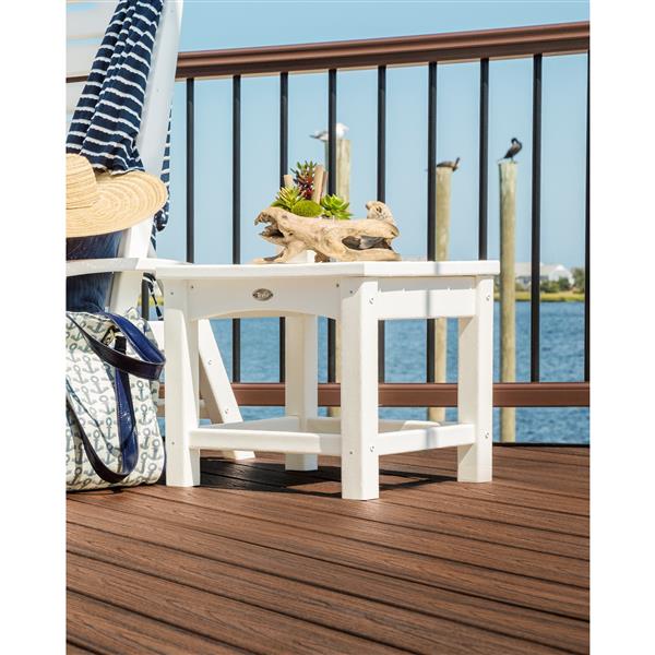 Trex Rockport Club Outdoor Side Table - 18-in - White