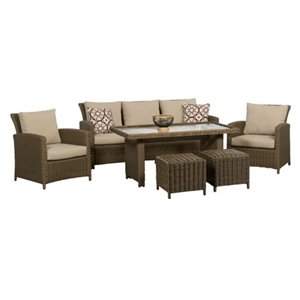 Think Patio Oakmont High Table Conversation Set - Tan - 6-piece