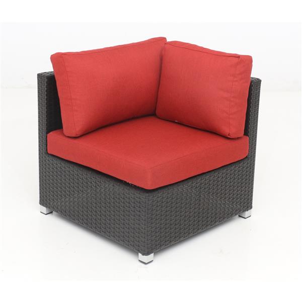 Think Patio Innesbrook Conversation Set with Cushions - Red - 10-piece