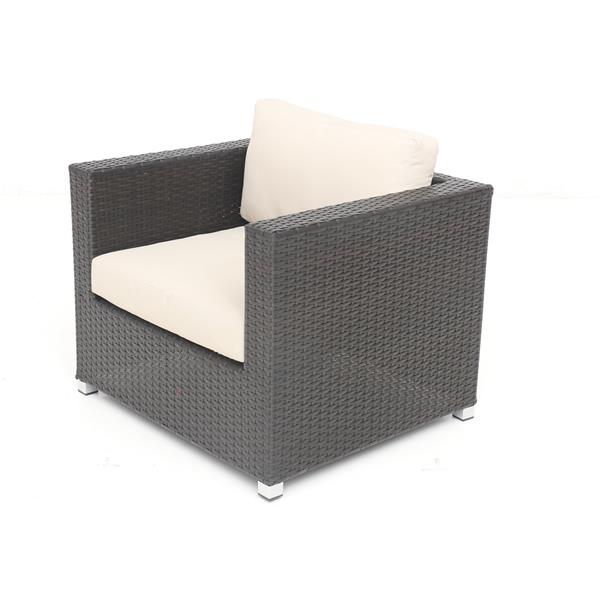 Think Patio Innesbrook Conversation Set with Cushions Tan 7piece