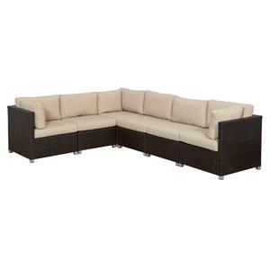 Think Patio Innesbrook Conversation Set with Cushions - Tan - 6-piece