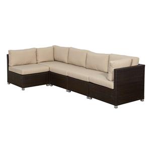 Think Patio Innesbrook Conversation Set with Cushions - Tan - 5-piece