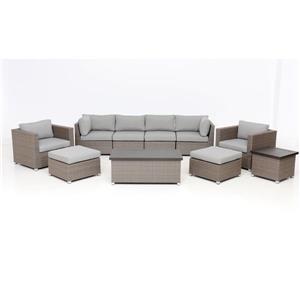 Think Patio Chambers Bay Conversation Set with Cushions - Grey -10-piece