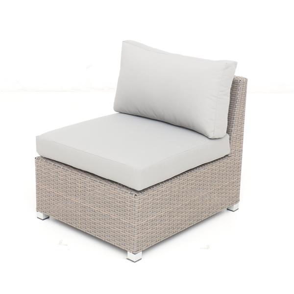 Think Patio Chambers Bay Conversation Set with Cushions - Grey -11-piece