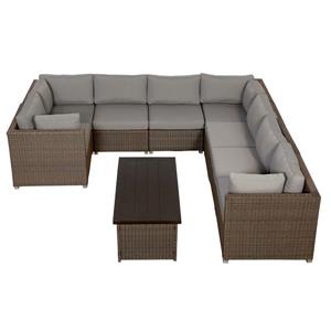 Think Patio Chambers Bay Conversation Set with Cushions - Grey - 9-piece