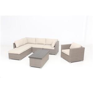 Think Patio Chambers Bay Conversation Set with Cushions - Tan - 7-piece