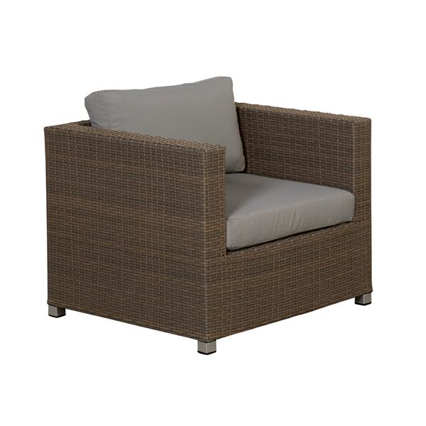 Think Patio Chambers Bay Conversation Set with Cushions - Grey - 6-piece