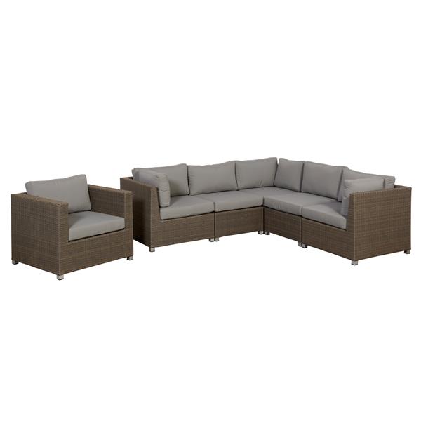 Think Patio Chambers Bay Conversation Set with Cushions - Grey - 6-piece