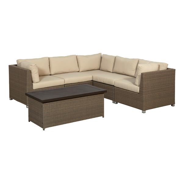 Think Patio Chambers Bay Conversation Set with Cushions - Tan - 6-piece