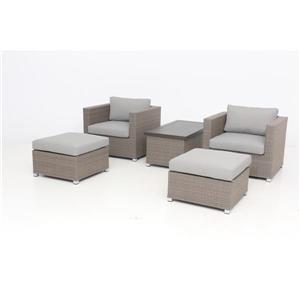 Think Patio Chambers Bay Conversation Set with Cushions - Grey - 5-piece