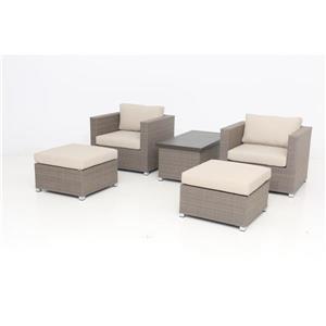 Think Patio Chambers Bay Conversation Set with Cushions - Tan - 5-piece