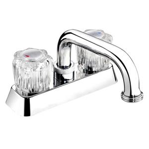 Belanger Laundry Tub Faucet - 2 Round Acrylic Handles - Chrome