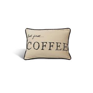 Coussin décoratif «Typo Coffee», 14" x 20", multicolore