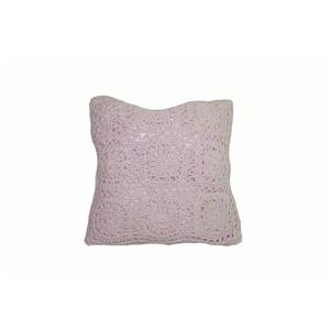 Coussin décoratif «Crochet» en polyester, 18" x 18", rose