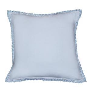 Coussin décoratif en polyester «Crochet», 18" x 18", bleu
