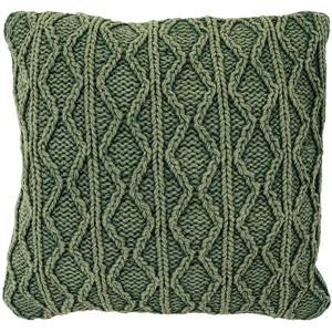 Coussin décoratif corde «Stonewash», 20" x 20", vert