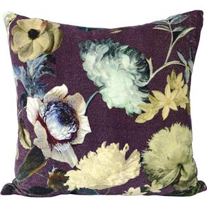 Urban Loft by Westex Velvet Floral Decorative Cushion - 20-in x 20-in - Wine