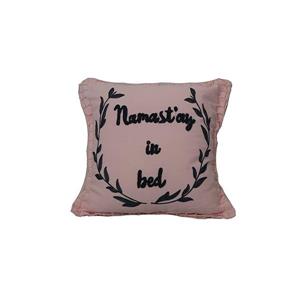 Coussin décoratif «Typo Namaste», 20" x 20", rose