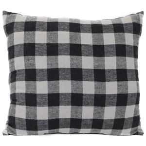 Coussin décoratif «Buffalo Checks», 20" x 20", noir