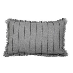 Urban Loft by Westex Fringe Striped Decorative Cushion - 14-in x 26-in - Grey