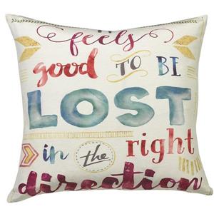 Coussin décoratif «Lost Direction», 20 po x 20 po, multi