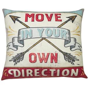 Coussin décoratif «Move Direction» , 20 po x 20 po, multi