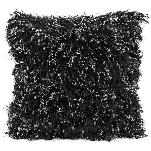 white shag throw pillow