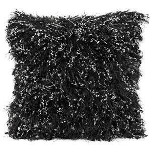 Urban Loft by Westex Shiny Shag Decorative Cushion - 20-in x 20-in - Black