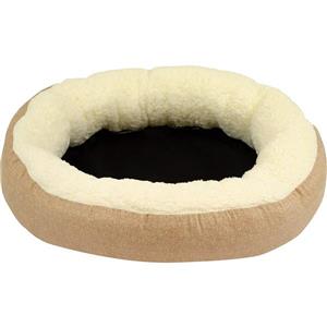 Lit de luxe ovale pour chien, 35 po x 27 po x 8 po, gris