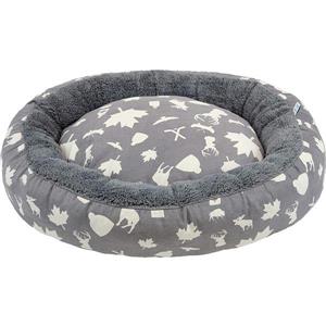 Lit de luxe ovale pour chien, 27 po x 22 po x 7 po, multicolore