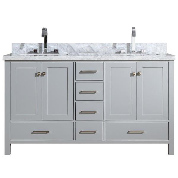 Double rectangular bathroom sink