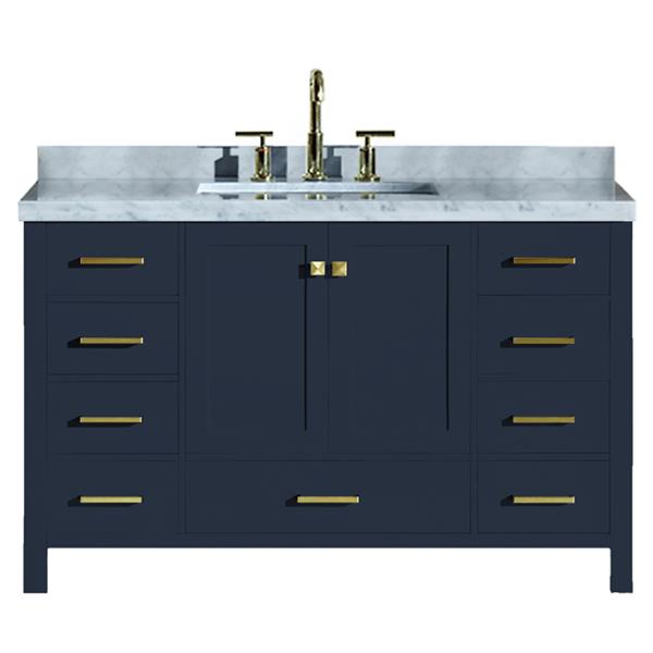 Ariel Cambridge 55 In Single Sink, Blue Bath Vanity Cabinets