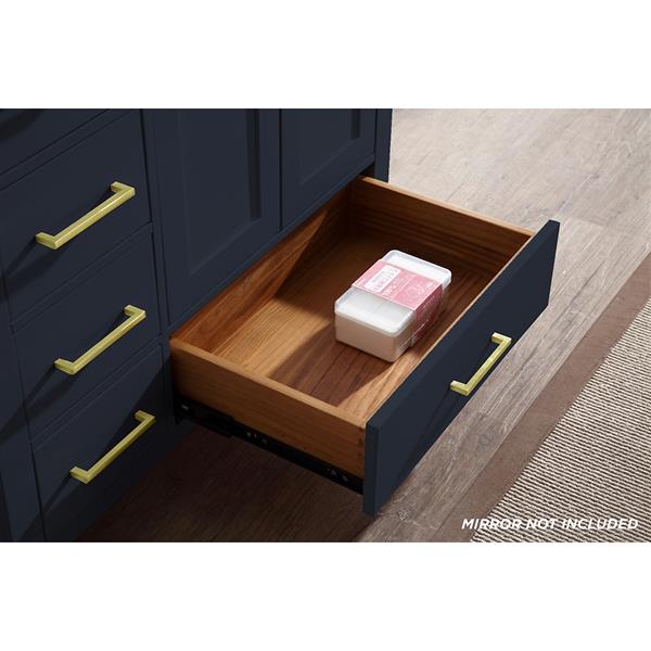 ARIEL Right Offset Single Oval Sink Vanity - 37 in. - Blue