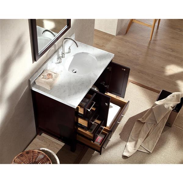 Ariel 37-in Espresso Right Offset Single Oval Sink Vanity